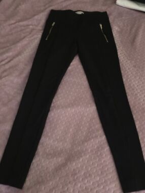 H&M Black Skinny Pants with Gold Zippers